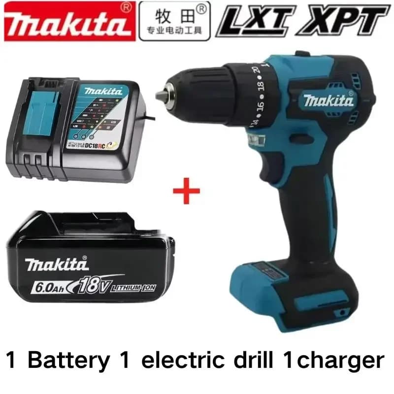 Nuova batteria per utensili Makita 18V 6Ah LXT400 + caricabatterie, per trapano avvitatore a batteria agli ioni di litio DDF487