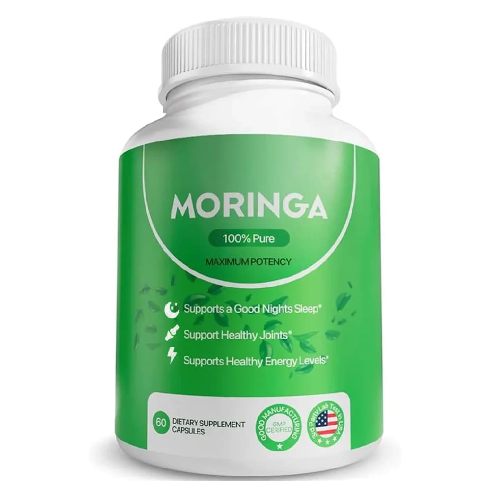 Moringa Capsules - Pure Moringa Powder, Energy, Skin, lmmune & Gut Health Superfood Supplement, Rich in Antioxidants 60 Capsules