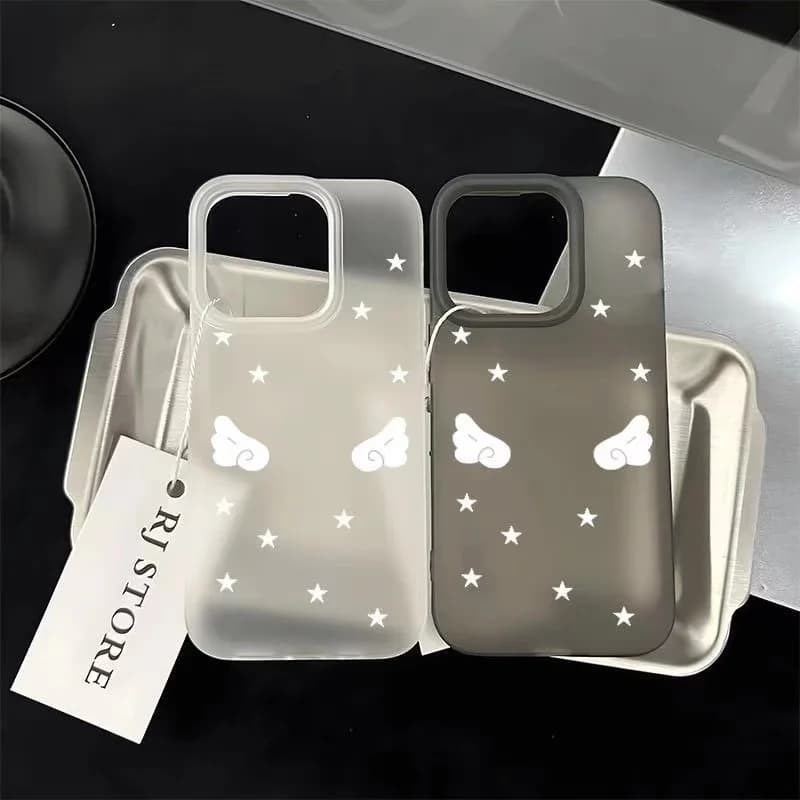 Full Screen Stars Swings Simple Phone Case For iPhone 16 15 14 13 12 11 Pro MAX 16E MINI XR XS MAX 7 8 Plus Y2K Matte Soft Cover