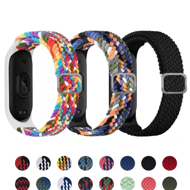 Bracciale per Mi band 7 6 Cinturino elastico regolabile in nylon intrecciato Miband4 miband 5 correa Bracciale per xiaomi Mi band 4 3 5 6 7