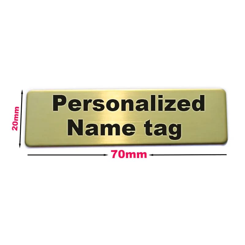 70 x20mm door Badge with custom stainless steel name custom metal label with laser engraving personal student nurse texts ID LOGO