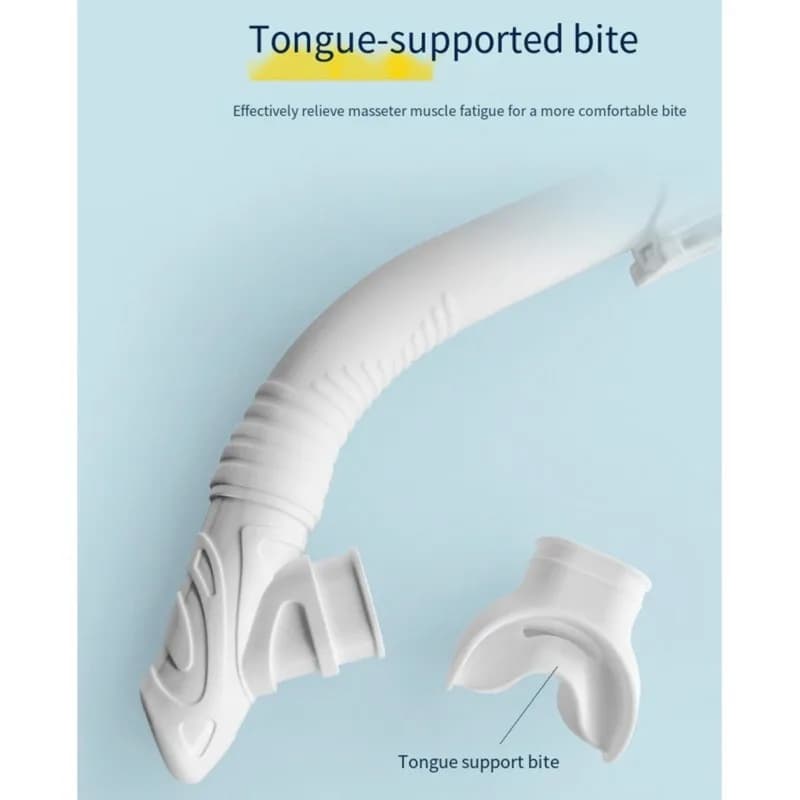 HOTB72A Boccaglio Anti-Splash Full Dry Tongue Bite in Silicone per Adulti, Tubo Respiratorio per Snorkeling e Attrezzatura da Nuoto
