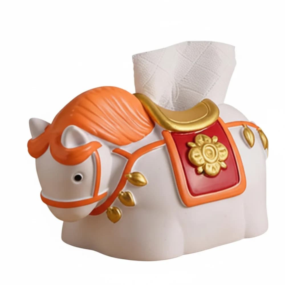 Scatola Porta Fazzoletti Decorativa a Forma di Cavallo, Modello Zodiacale Anime Cartoon, Regalo di Capodanno