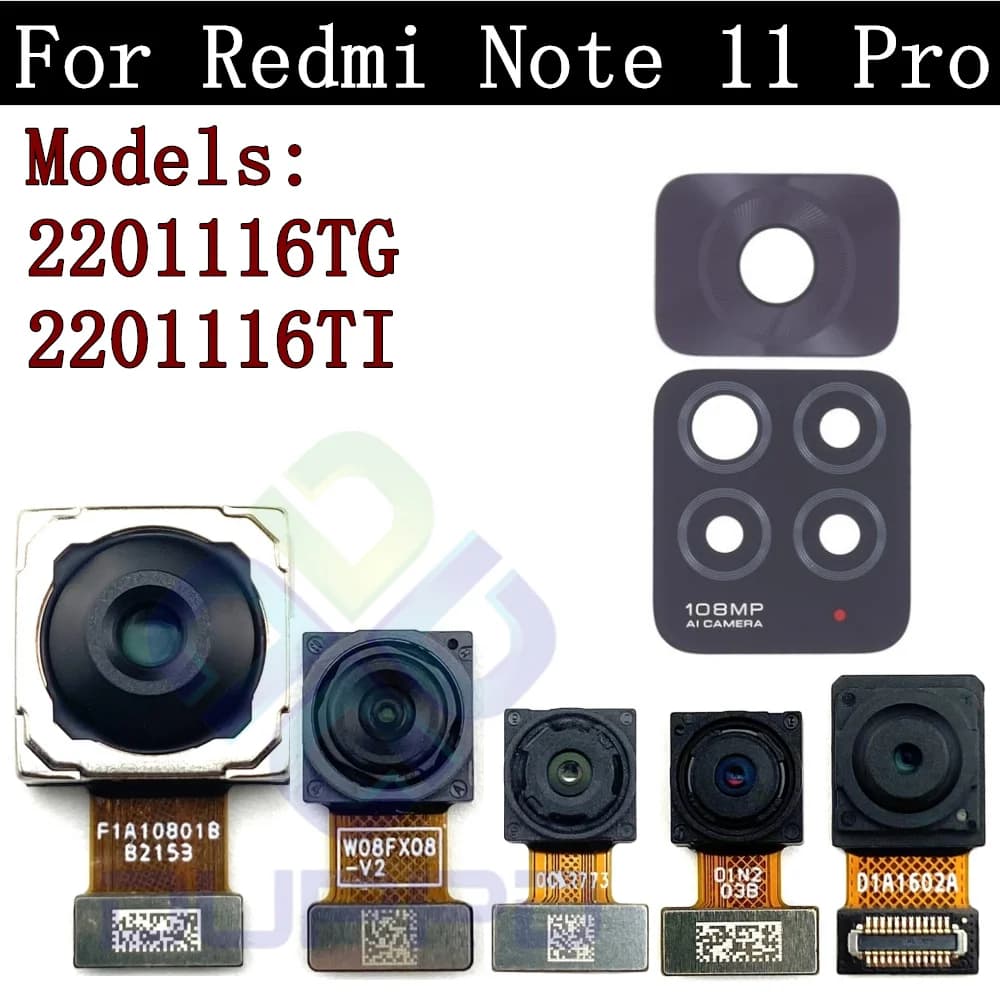 Obiettivo fotocamera anteriore e posteriore per Xiaomi Redmi Note 11 Pro 4G 2201116TG Modulo fotocamera principale anteriore e posteriore per selfie
