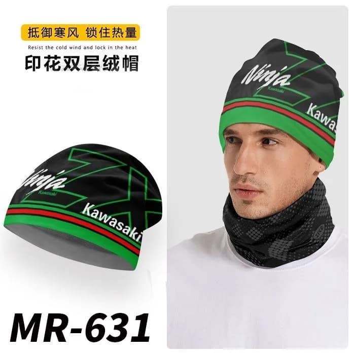 Motorcycle Hat Cover Beanie Double Layer Windproof Warm Head Cover for Kawasaki Ninja VulcanS Z750 Z900 ZX-6R Classic 250 900 H2
