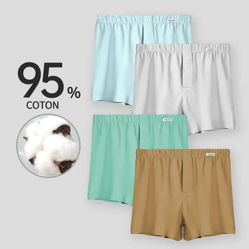 Boxer da uomo Intimo di cotone Cueca Solido traspirante Custodia con bottoni Pantaloni freccia Mutande maschili ropa interior hombre L-3XL