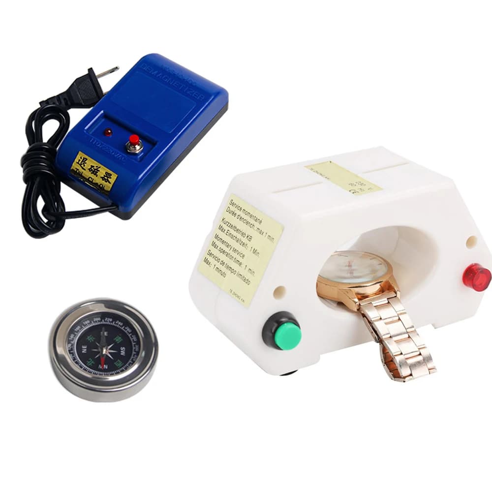 Smagnetizzatore per orologi meccanici Smagnetizzazione dell'orologio Regolazione dell'ora dell'orologio Proofreading Strumento di riparazione dell'orologio Kit di strumenti di test della bussola