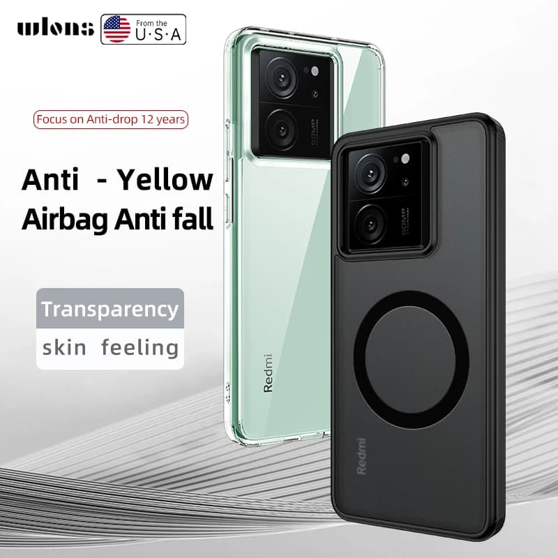 Per Xiaomi 13T Pro Airbag Custodia di ricarica wireless magnetica antiurto Shell per Xiaomi Mi 13T Pro Mi13T Pro Custodia protettiva