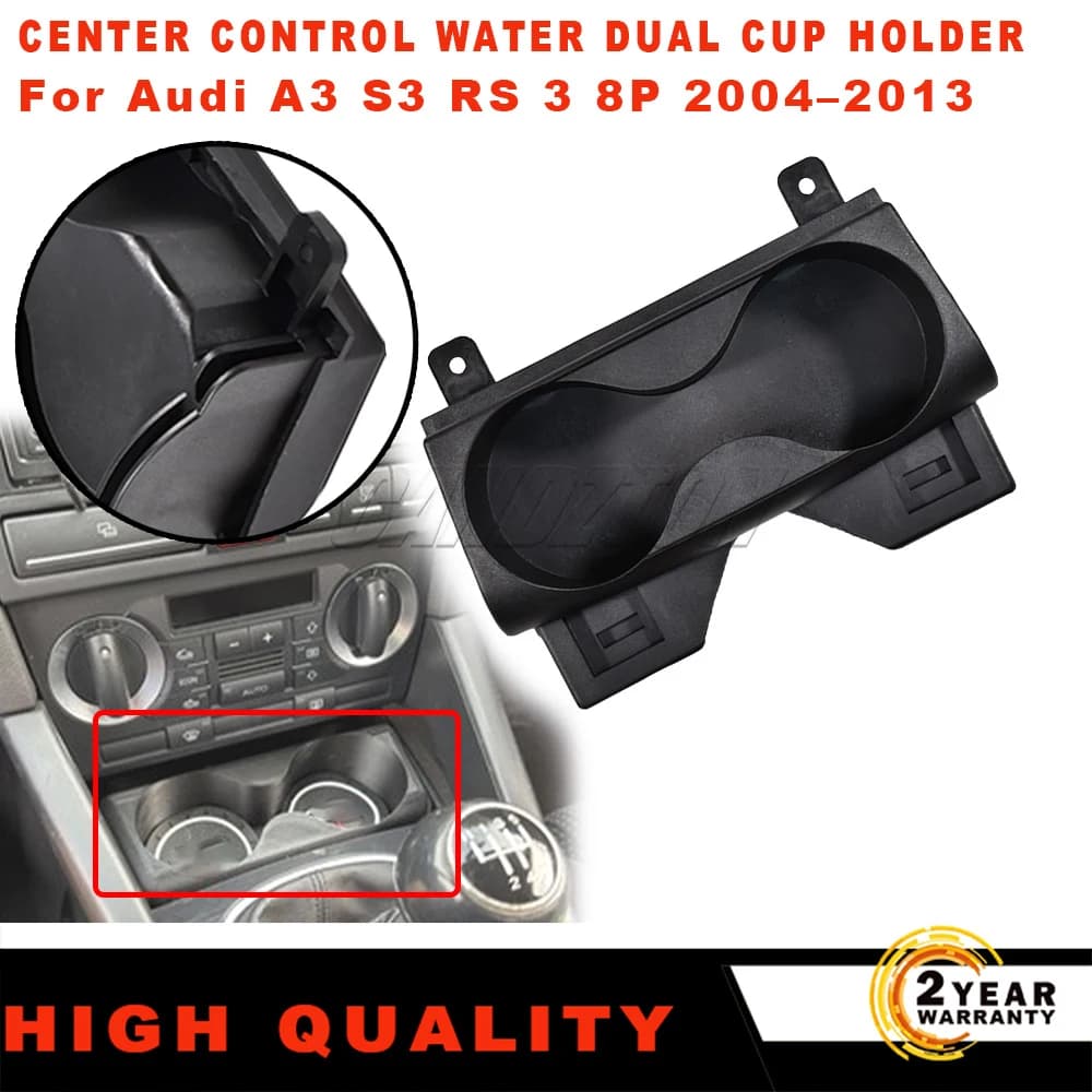Nuovo Centro di Controllo Acqua Doppio Portabicchieri 1Pc Per Audi A3 S3 RS3 8P 2004-2013 Portabicchieri Facile Installazione accessori auto