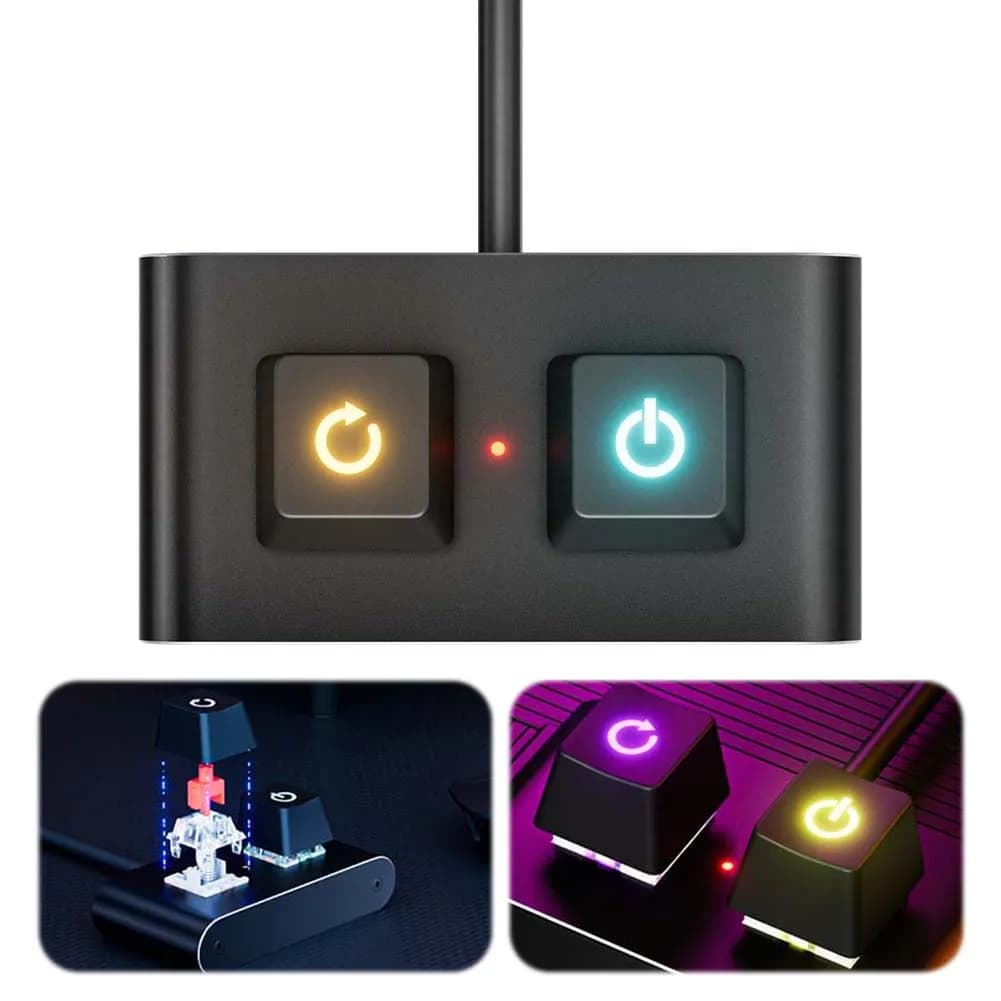 Pulsante di accensione PC esteso, splitter interruttore desktop per avvio, pulsante di alimentazione esterno LED HDD per scheda madre computer