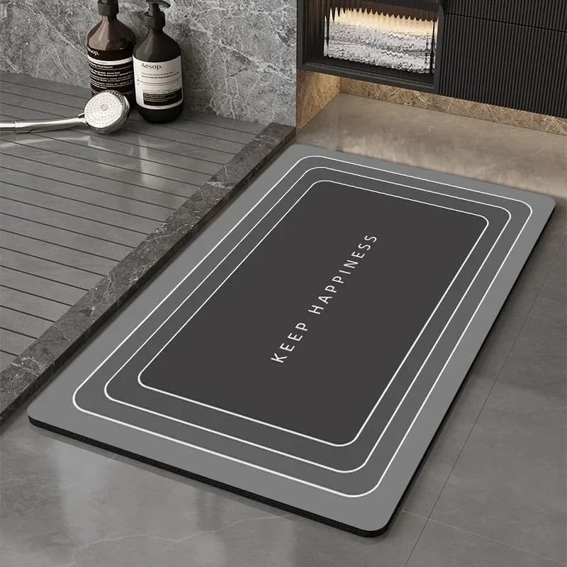 Diatomaceous Earth Bath Mat Bathroom Rug Absorbent Non-slip Floor Foot Mats Quick Dry Shower Carpet Toilet Pad Doormat Washable
