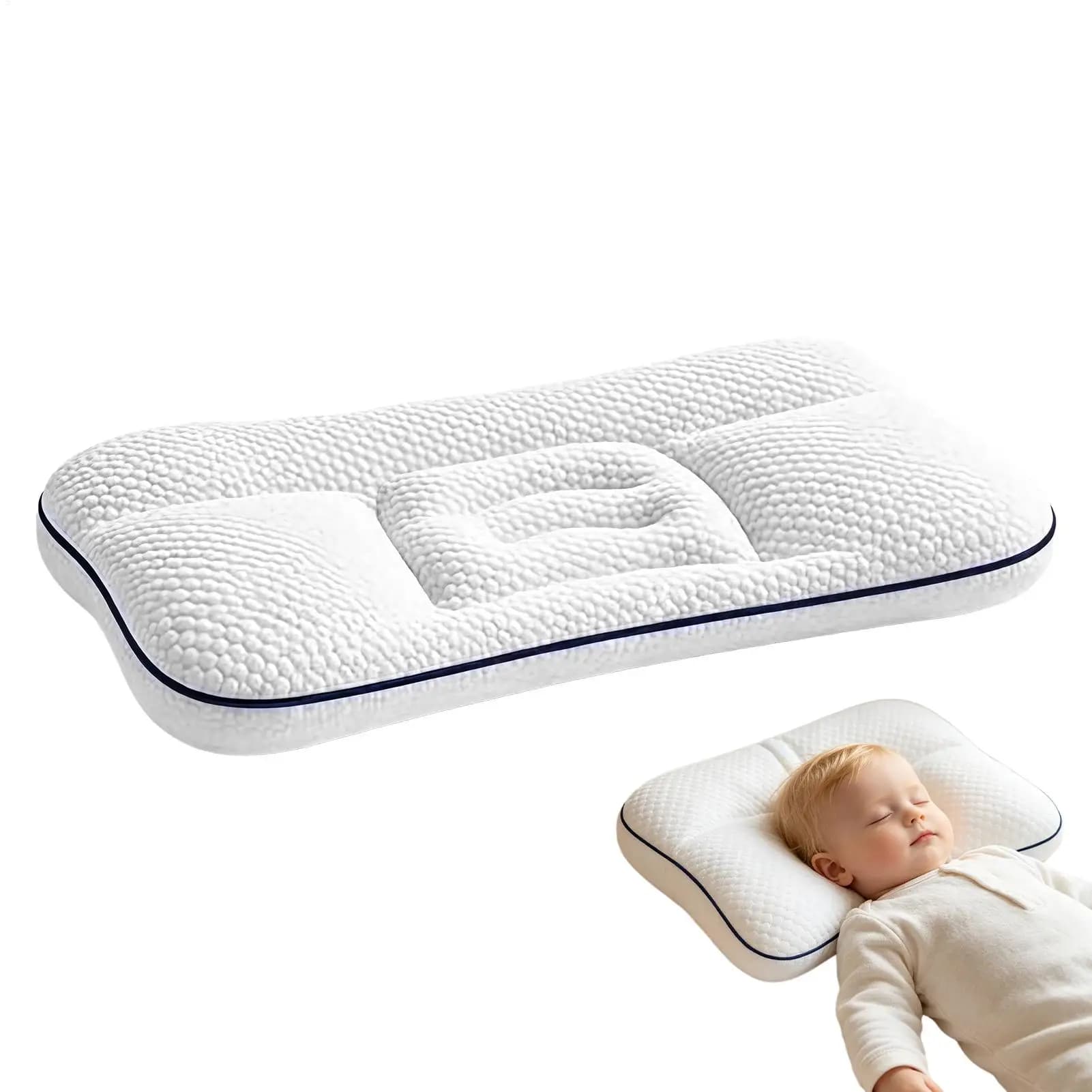 Double-Sided Breathable Child Pillow, Supportive Toddler Sleeping Pillow for Boys & Girls, Portable Travel Pillow for Home Car