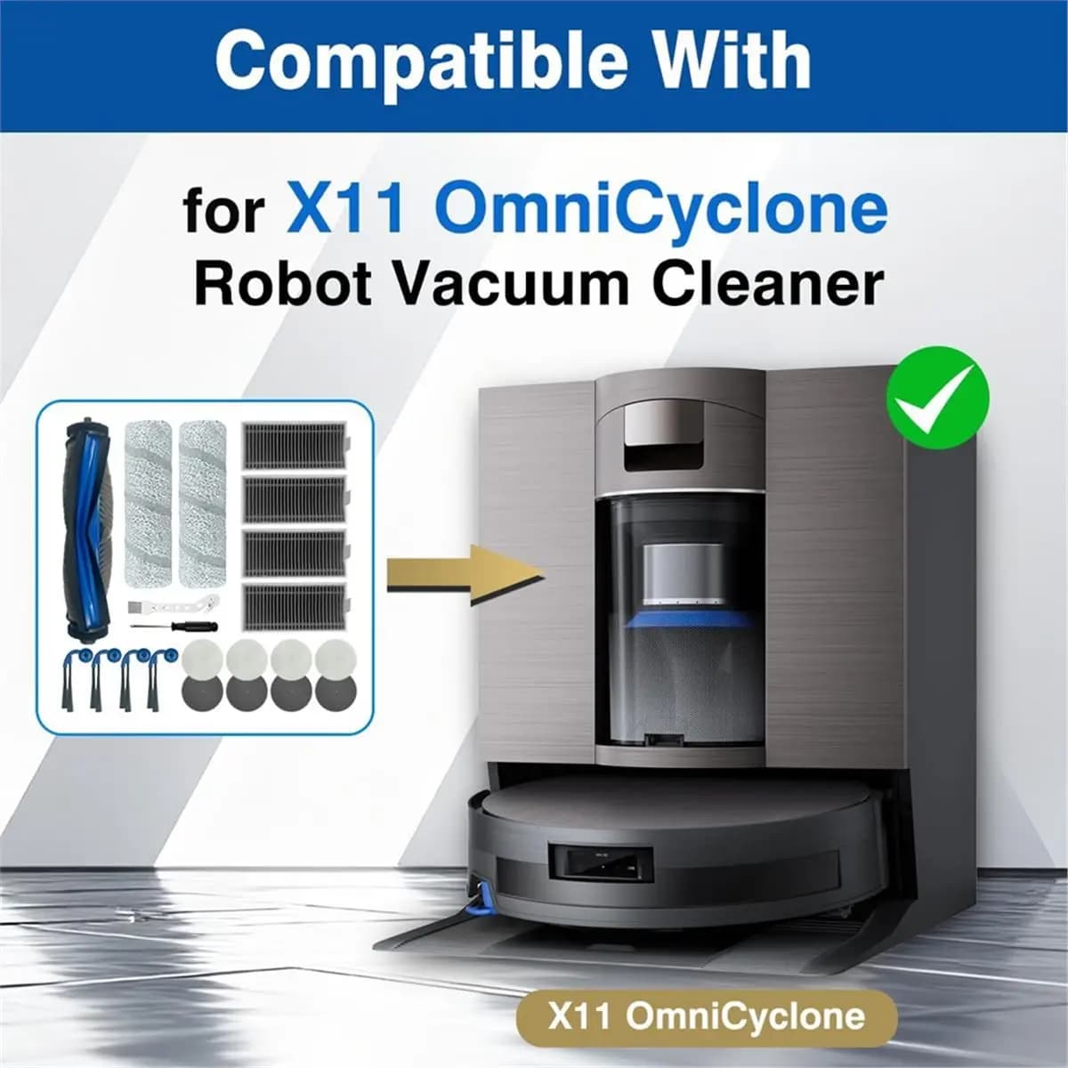 Parti di ricambio per X11 OMNICYCLONE Aspirapolvere Rullo Spazzola laterale Rolling Mop Filtri HEPA Filtri in schiuma