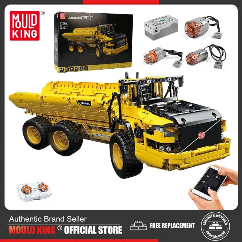 Mold KING 17010 Technical Car Engineering Vehicle Toys APP RC dumper Set Blocks MOC-8002 mattoni regali di natale per ragazzi