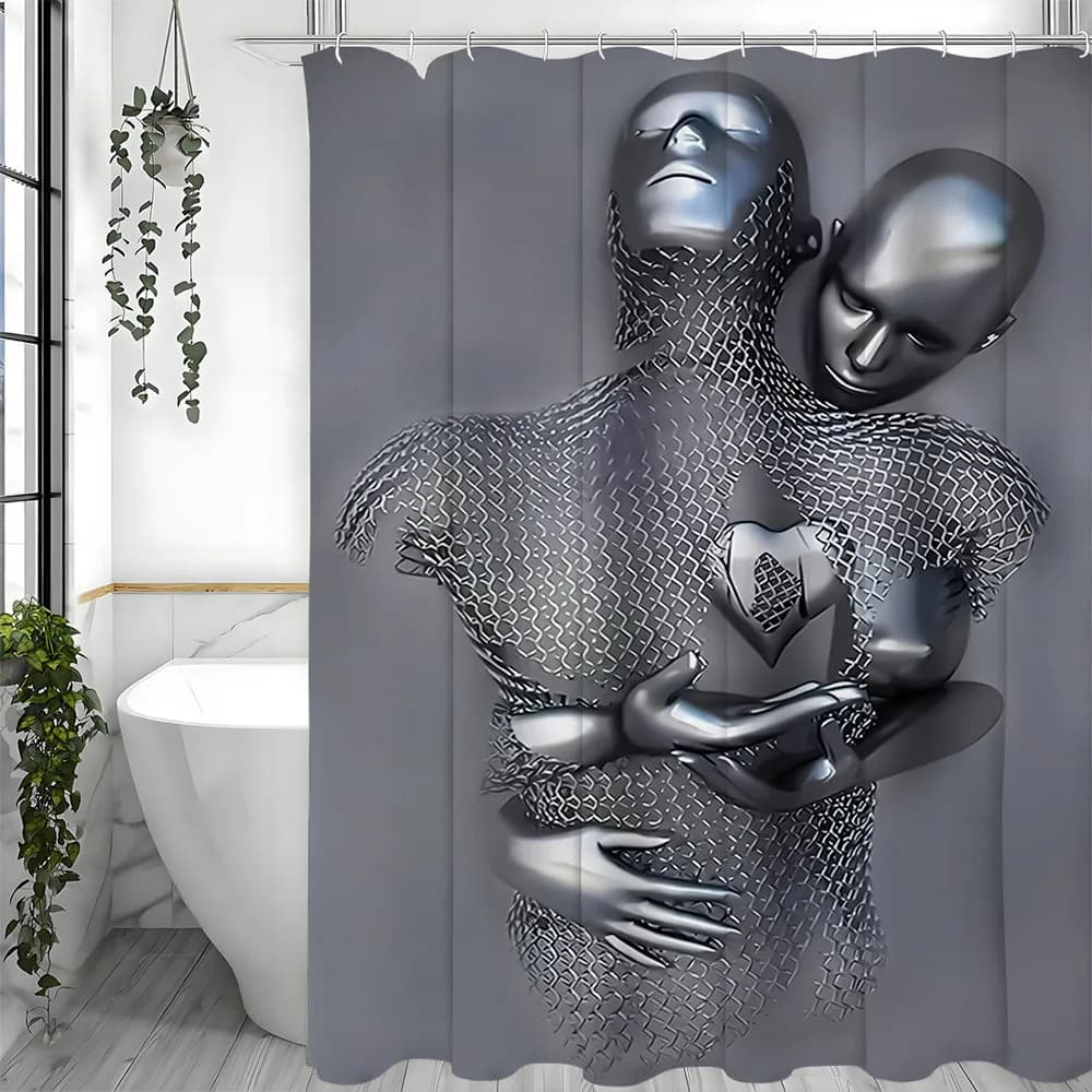 Creativo astratto ironman amore Tenda da doccia Lavabile resistente allo sporco Soffione doccia Tenda da bagno in poliestere impermeabile