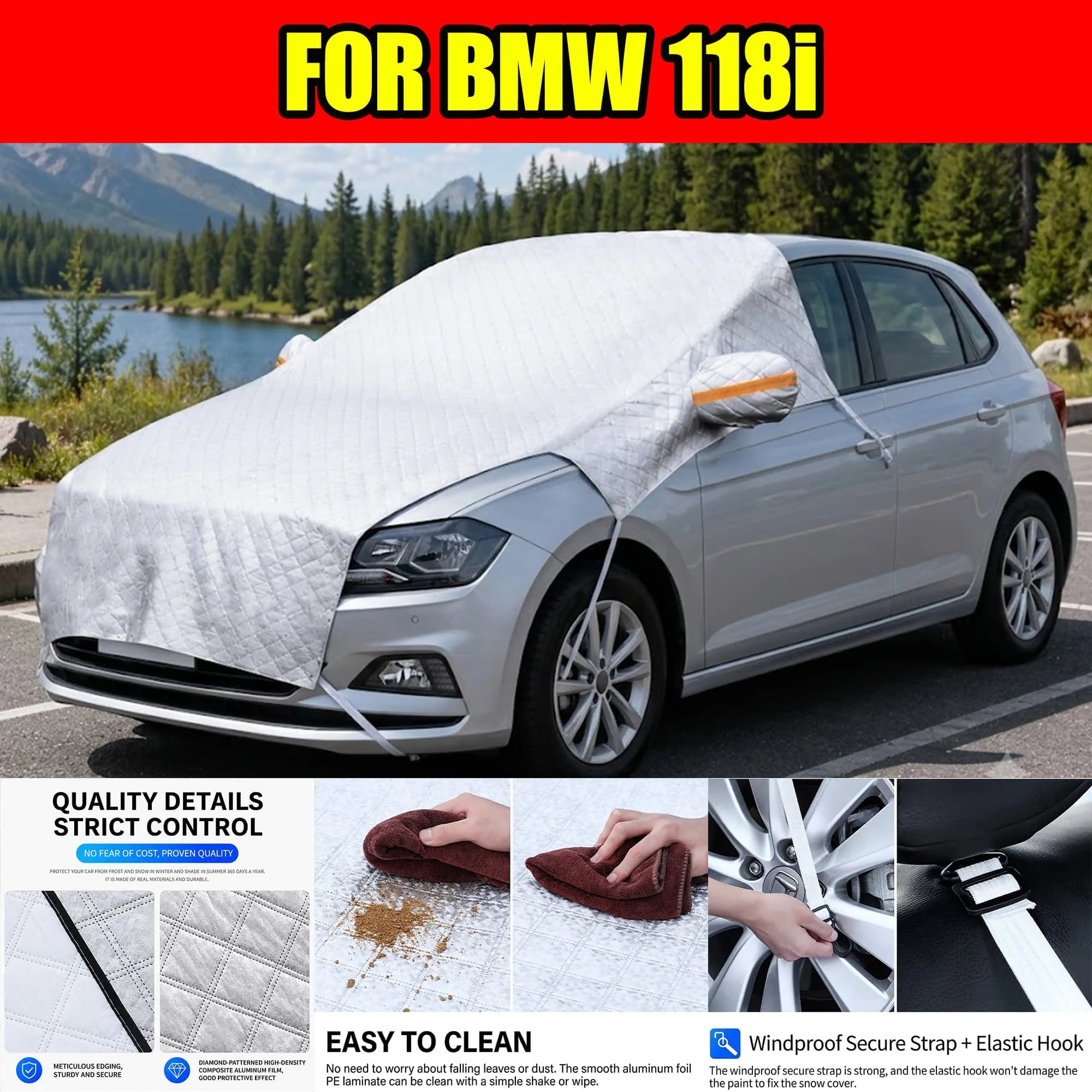 FOR BMW 118i Windshield Sunshade, UV Protection & Heat Block Cover For Car Front Window