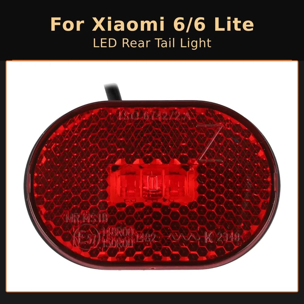 LED Rear Tail Light for Xiaomi 6/6 Lite Electric Scooter EU Version High Brightness Waterproof Warning Lamp Replacement Part