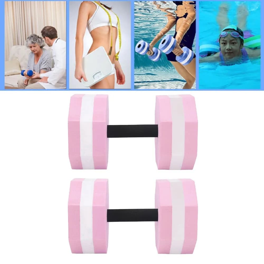 2PCS High Density EVA Foam Aquatic Exercise Dumbbells Diamond Shaped Pool Fitness Dumbbells Swimming Training Dumbbells