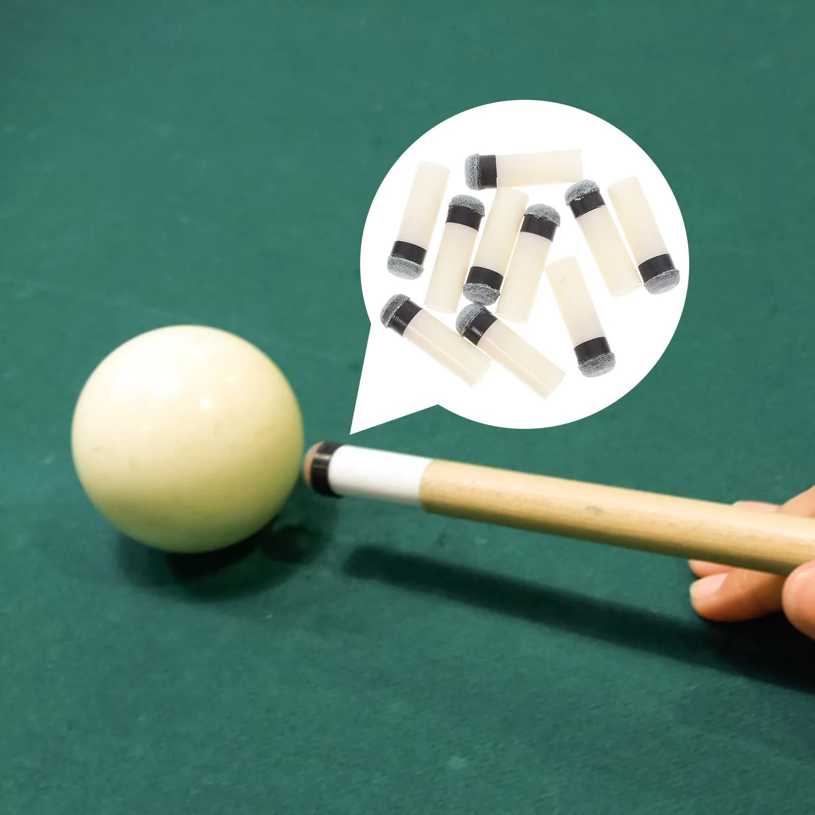 Kit di 10 Punte per Stecca da Biliardo con Vite di Ricambio, Punte in Plastica da 10 mm con Ghiere per un Controllo Preciso, Ideali per Uso Domestico e Arcade