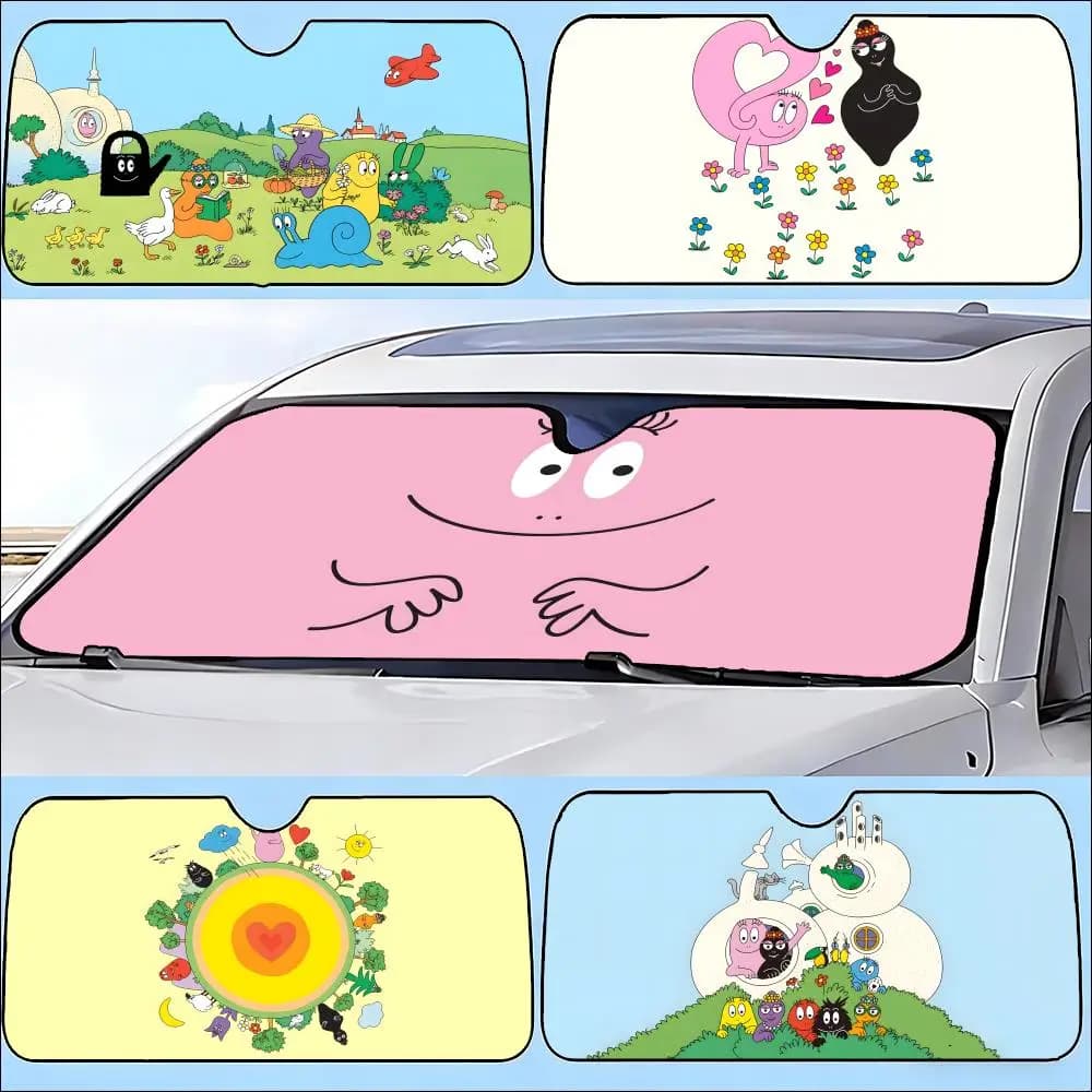 Parasole per auto, copertura protettiva per parabrezza anteriore, visiera solare per auto, protezione UV A-Barbapapa