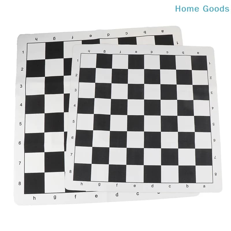 preferredBlack And White Portable Chess Board 43CM 51CM PU Leather Soft Tournament Chess Board For Children's Educational Games