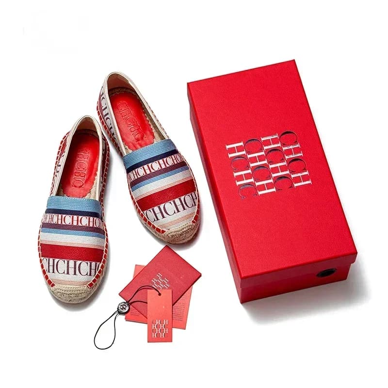 Mocassini slip-on multifunzionali CH Scarpe basse da donna, design con stampa monogramma a righe, scarpe da pescatore stile moda di nicchia