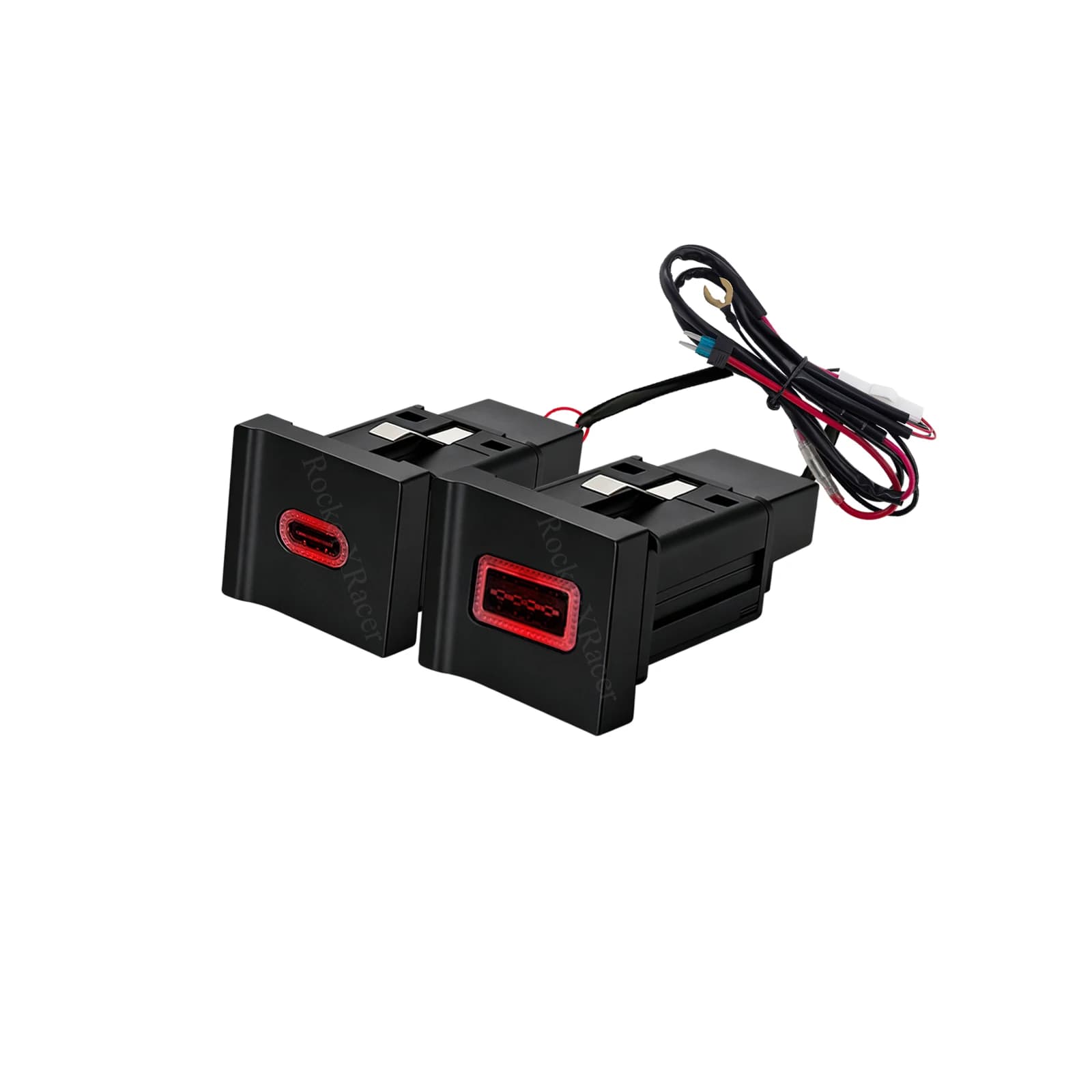 12V Car USB Charger 2 IN 1 USB-A Type-C PD QC3.0 Red LED 2 IN 1 Power Socket Adapter Fit for VW Sagitar Jetta 2015-2018