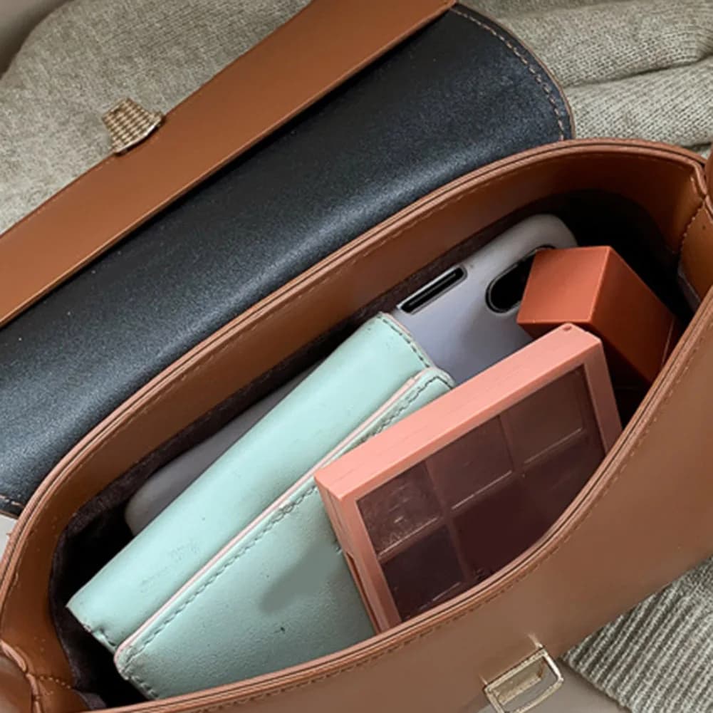 Women Shoulder Bag Trendy Commute Underarm Bag Portable Casual PU Leather Solid Color Simple Shoulder Bag Handbags