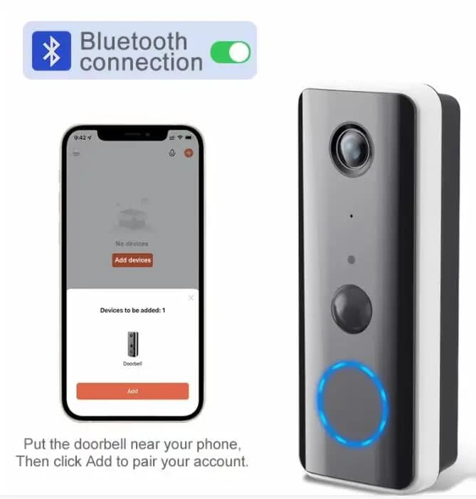 2MP 1080P TUYA Wireless WIFI IP Campanello Connessione Bluetooth Videocitofono Citofono Visual Door Viewer Telecamera Peehole Viewer
