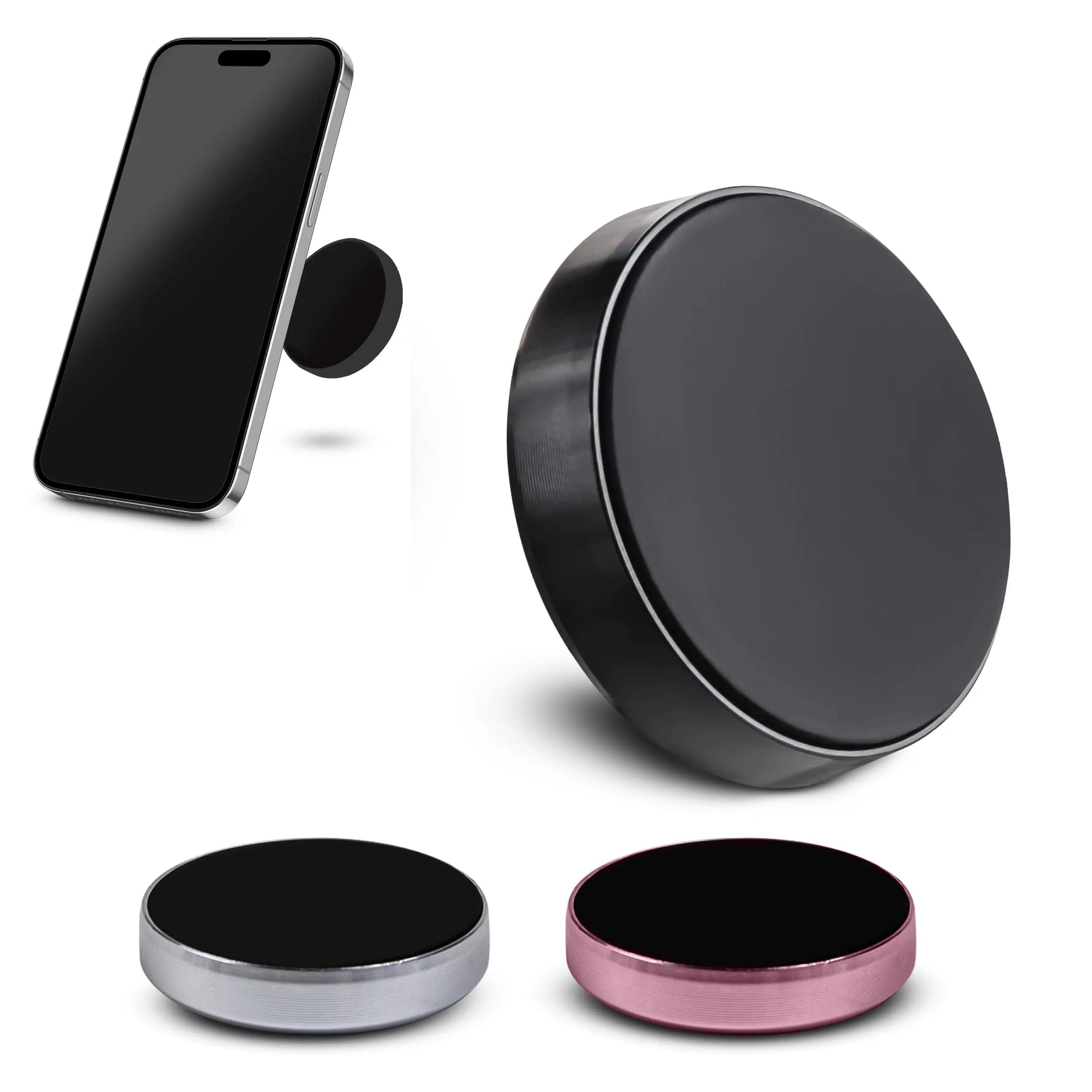 Mini Round Magnetic Car Phone Holder 360° Rotation Universal Magnet Cell Phone Mount Dashboard Stick-on Car Navigation Stand for iPhone Samsung Xiaomi All Smartphones