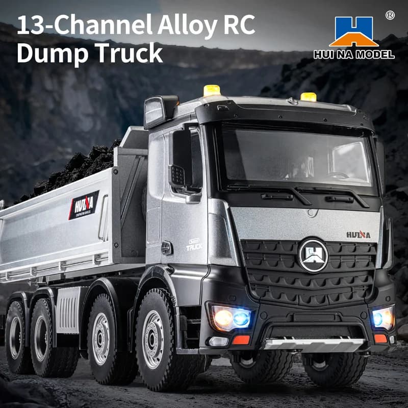 HUINA 1536PRO Vendita Calda 1537 Telecomando in Lega 1:14 Ruota a Scala Completa Ingegneria Pesante Autocarro Con Cassone ribaltabile Mixer Camion RC Giocattolo Modello