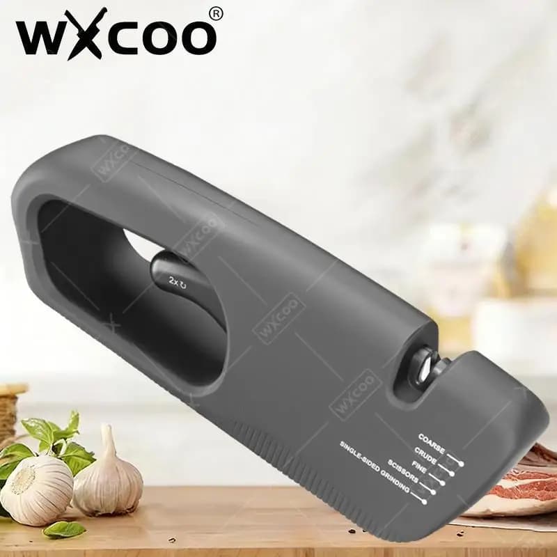 5 Segments WXCOO sharpeners, Stainless Steel Kitchen Tools, Multifunction Affiler for Domestic and Professional Use