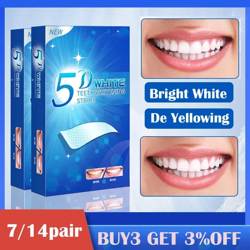 1/7/14pair Strisce Sbiancanti Per Denti Kit Sbiancante Per Denti Igiene Orale Cura Striscia per Denti Finti Sistema di Sbiancamento Dentale Gel