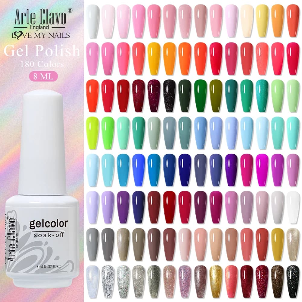 Art Clavo Nail Polish 8 ml All for manicure Semipermanent paints Soak Off UV Gel LED Base Super matt gel top