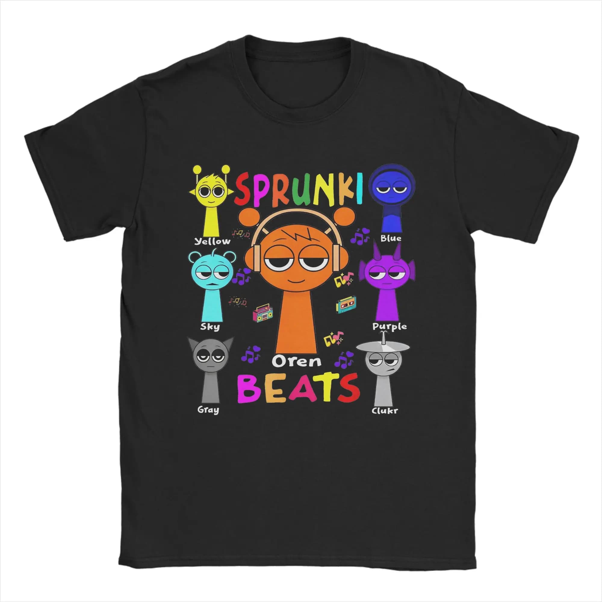 Uomo Donna Sprunki Gioco T Shirt Lime Oren Mr Fun Vestiti di cotone Divertente manica corta Girocollo Tee Shirt Idea regalo T-shirt