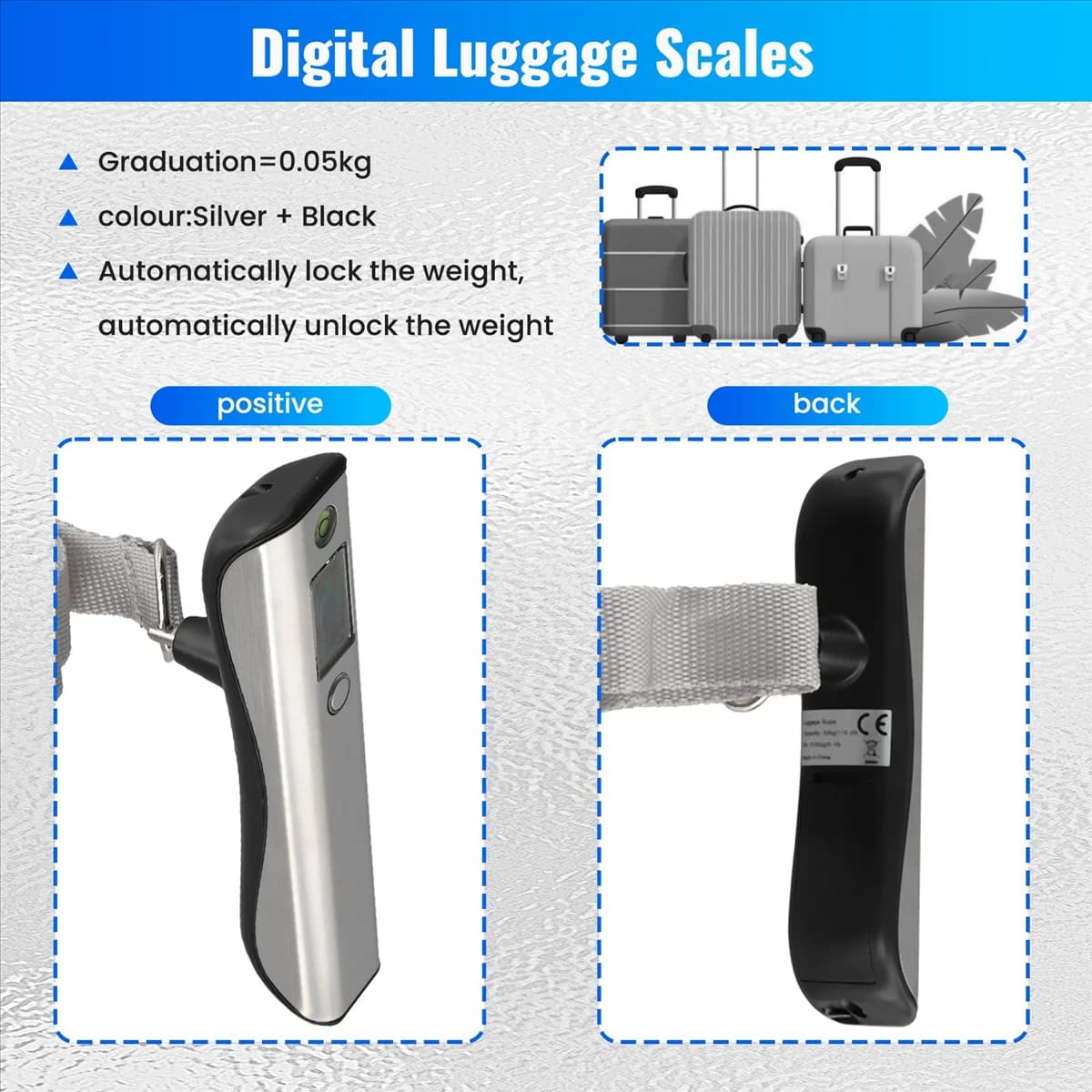 A06K Mini bilancia portatile per valigia Display a LED 50Kg/110Lb Bilancia digitale per bagagli per borsa da viaggio Bilancia sospesa Bilancia