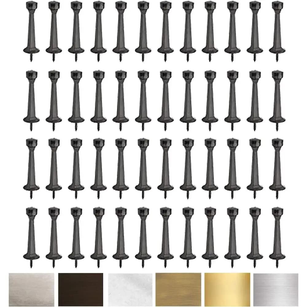 Fermaporta in metallo massiccio Oil-Rubbed Bronze 3, finitura spazzolata, set da 48 pezzi