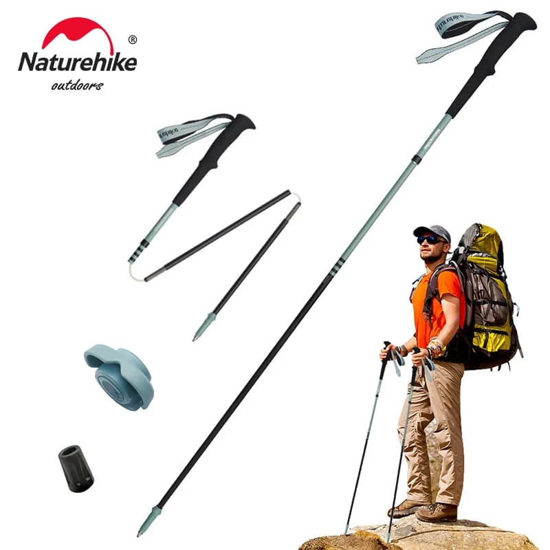 Pleated hiking poles Naturehike Air Terk EXT Trekking poles for outdoor climbing to four ultralight sections completely carbon