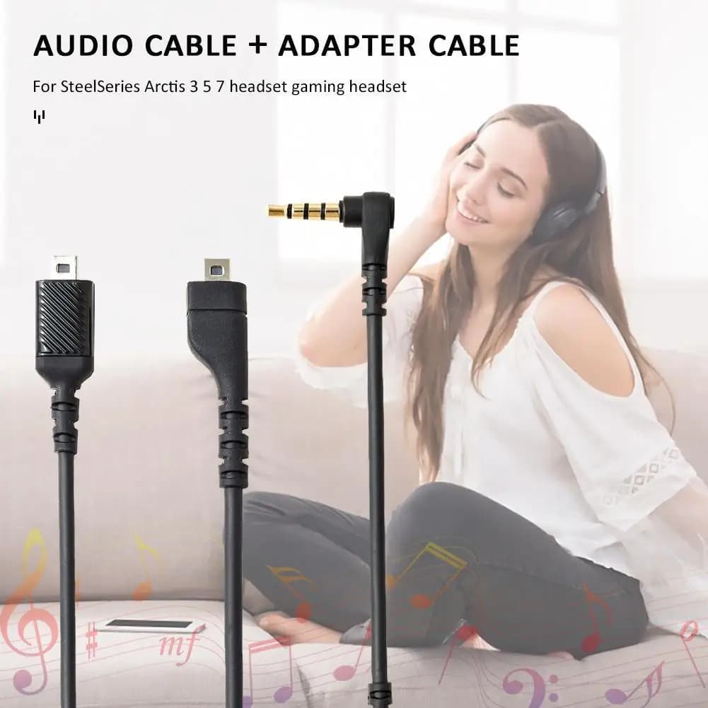 Cavo audio di ricambio + cavo da 3,5 mm maschio a femmina per cuffie da gioco SteelSeries Arctis 7 5 3, linea scheda audio