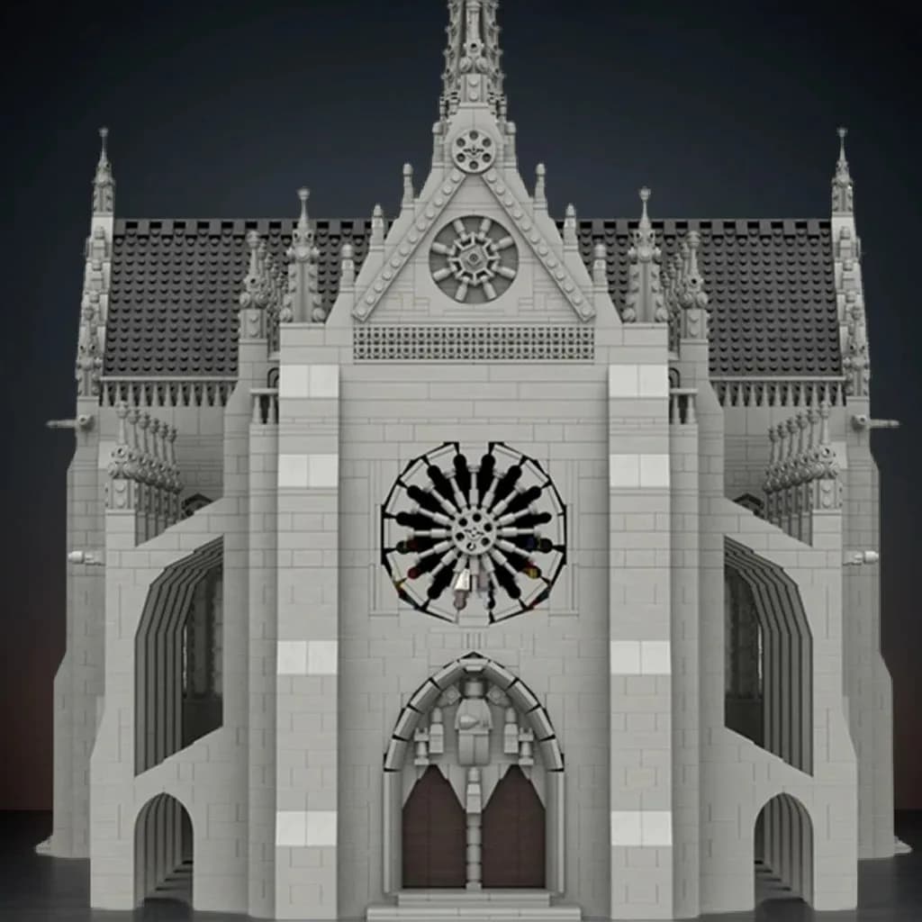 17992pcs MOC Castle Cathedral Saint Remigius Model Building Blocks Brick Creative Craft Assemble Education Idea Birthday Display