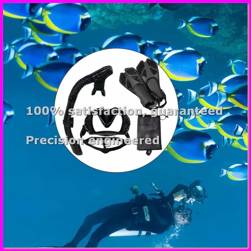 Snorkeling Mask and Diving Eyelets Set with Swimming Tube, Unisex for Adults - ABFB