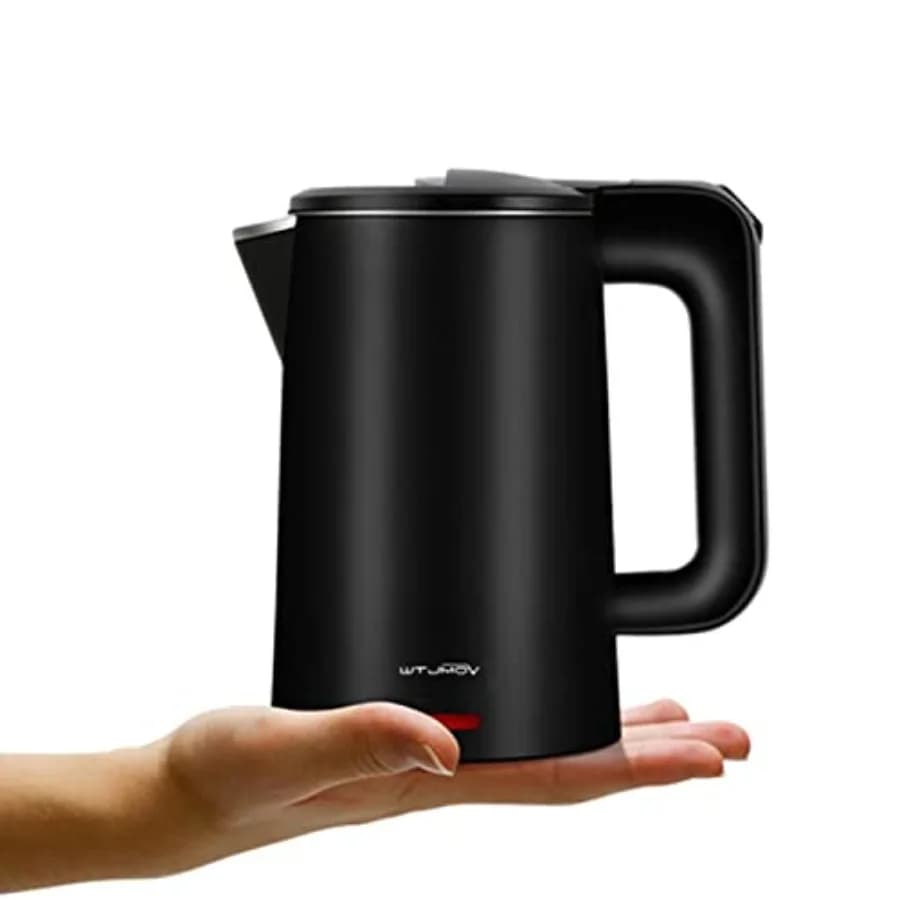 Bollitore elettrico da 0,8 litri in acciaio inossidabile, piccolo bollitore elettrico da 800 Watt, 27 once, bollitura rapida, spegnimento automatico, bollitore portatile per acqua