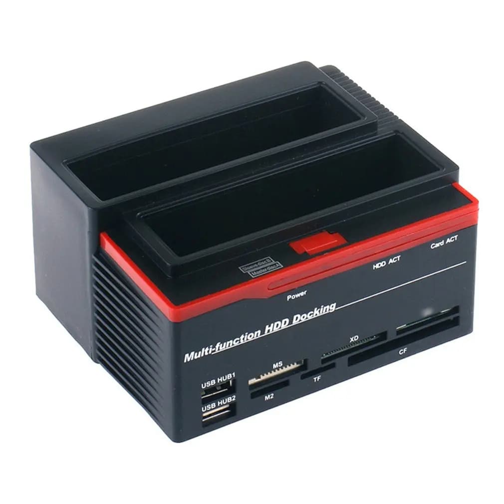 Scatola per disco rigido mobile da 2,5/3,5 pollici Docking station HDD da USB a SATAI/II/III IDE Custodia per disco rigido esterno con doppia slot