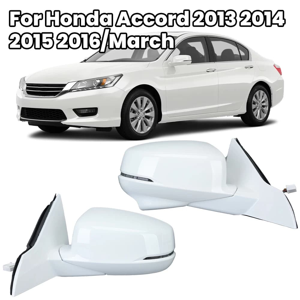 12 Pins Rearview Mirror Assembly For Honda Accord 2013 2014 -2016/March White With Camera Replace Door Side Mirror Accessories