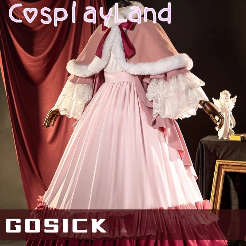 Victorique De Blois Costume Cosplay Anime Gosick Abito rosa Cameriera Lolita Uniforme Abito Mantello Halloween Party Fancy Abito da donna