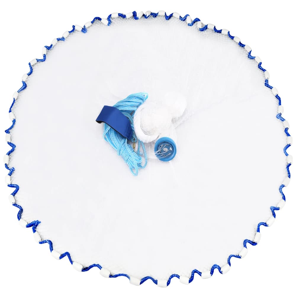 Rete da pesca americana fatta a mano con raggio da 3 piedi a 8 piedi con pesi rivestiti in plastica resistente per acqua dolce salata