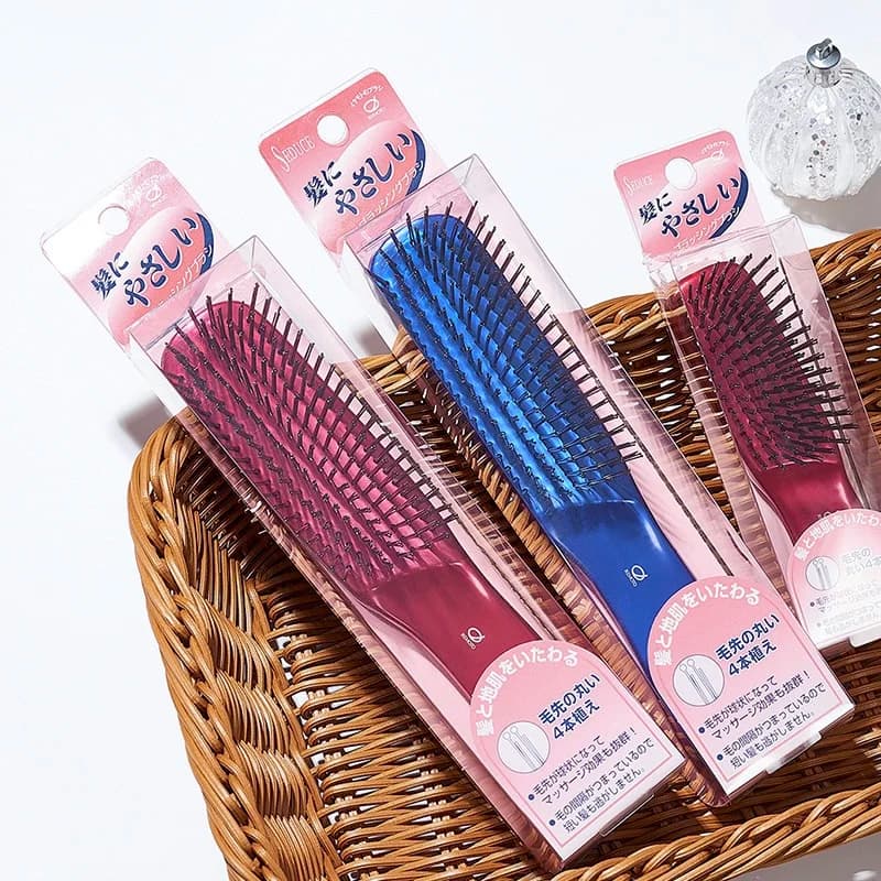 Giappone Premium Head Massager Spazzola per cuoio capelluto Spazzola per capelli da viaggio piccola Spazzola districante in plastica Pettine per la pulizia dei capelli Spazzola per capelli