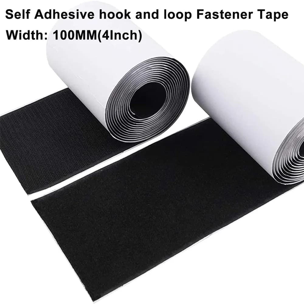 Nastro con gancio e anello da 100 mm (4 pollici) di larghezza Nastro di fissaggio autoadesivo forte Adesivo in nylon Nastro adesivo con gancio Nastro magico con colla 1M