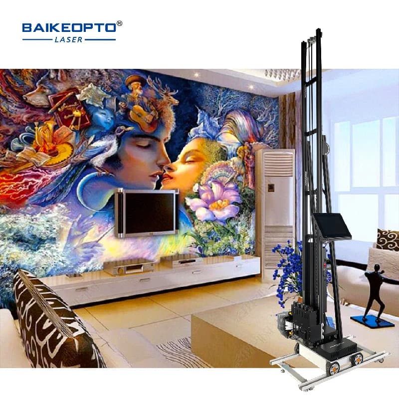 Direct 3D Wall Printing Machine on CMYKW LC LM Wall Printer with Color UV Ink 5/7 Double Large Wallpaper Printer DX10