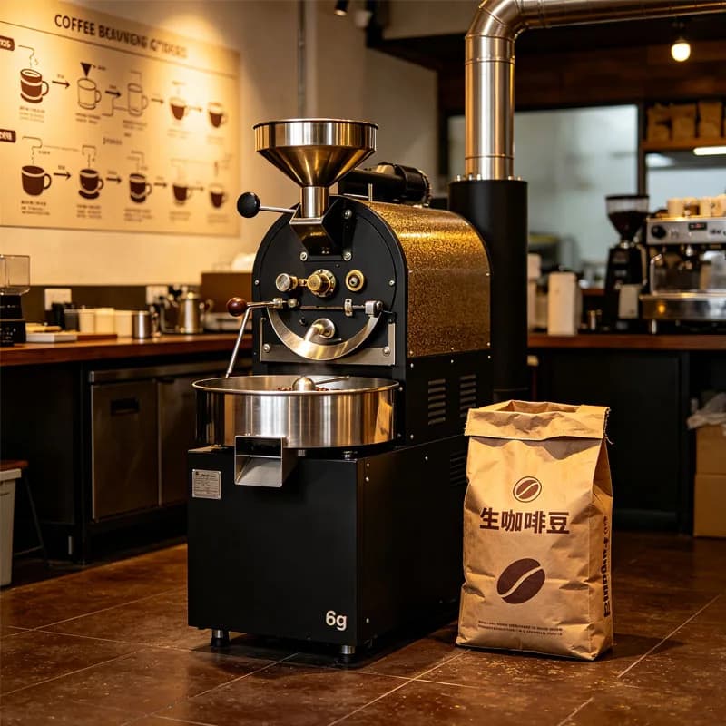 Coffee Bean Roaster 6kg Commercial Coffee Roasting Machine with Cooling Tray for Coffee Shop Roastery Customized